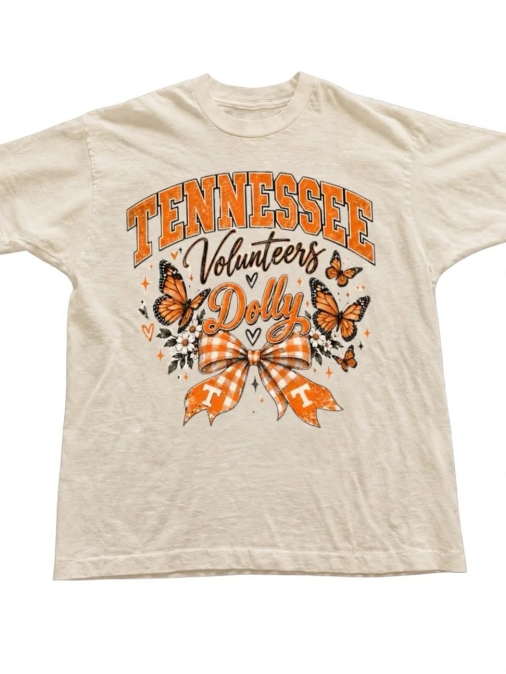 Tennessee Volunteers Dolly Graphic Tee - Cream & Orange